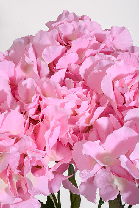 20.5" Silk Hydrangea Bush Soft Pink
