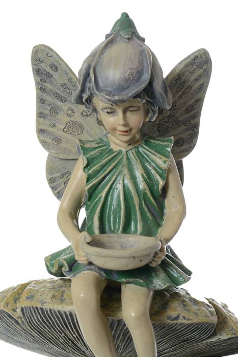 11.25" Fairy On Mushroom Emerald