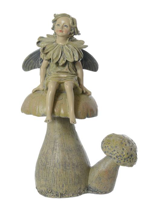 11" Fairy On Mushroom Beige