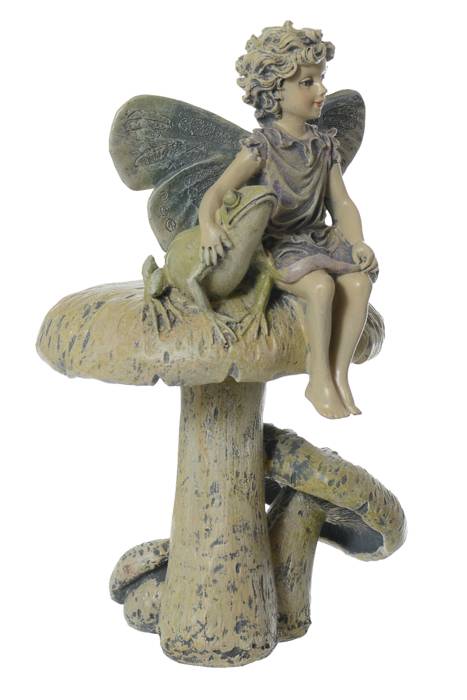11" Fairy On Mushroom Lavender