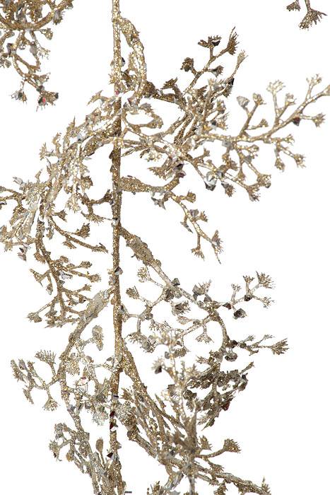 72" Diamond Glittered Maidenhair Garland Platinum
