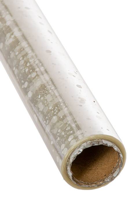 30" X 100ft Dots Krystal Phane Roll White / Clear