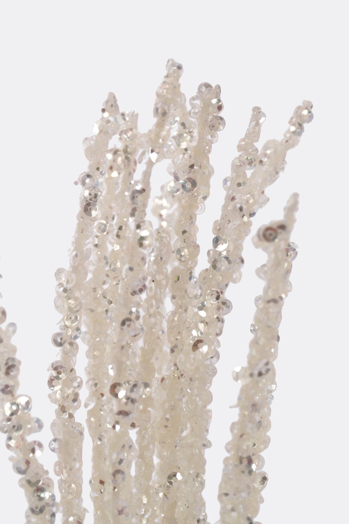 19" Iced Sequin Spray White