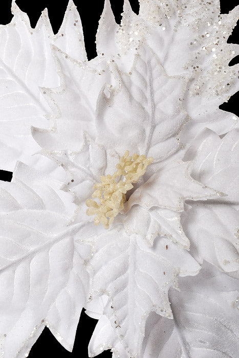 34" Poinsettia Stem White