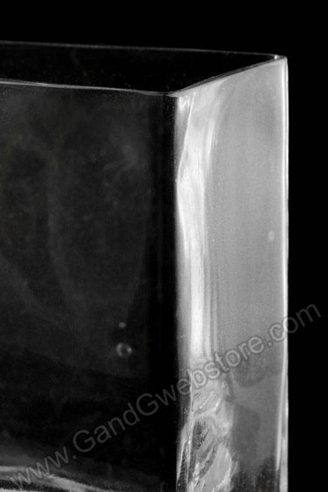 2.5" X 7" X 7" Rectangular Glass Vase Clear