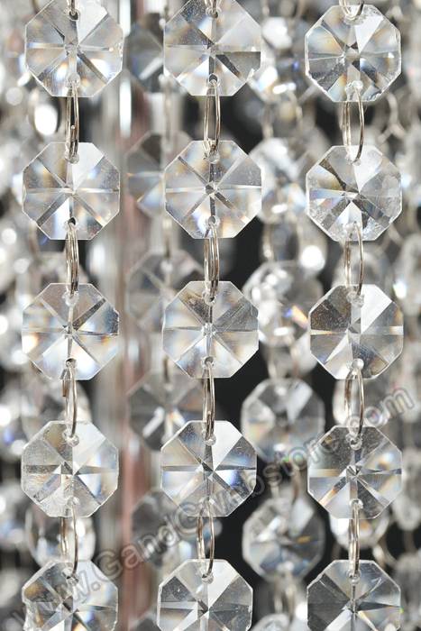 23.5" Crystal Drop Candle Holder Stand Silver