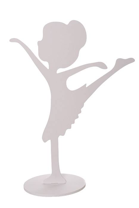 20" Carved Wooden Dancing Girl White