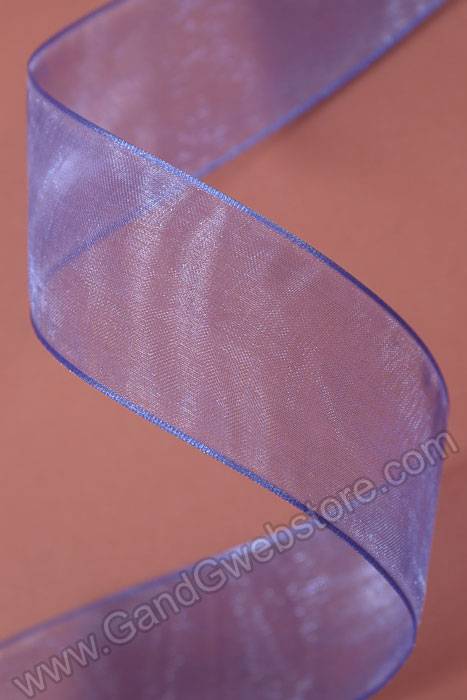 1.5" X 25yds Wire Sheer Ribbon Delphinium
