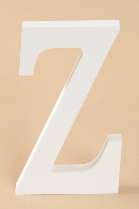 8" Wooden Letter Z White