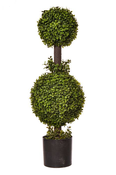 33" Boxwood Double Ball Top Green