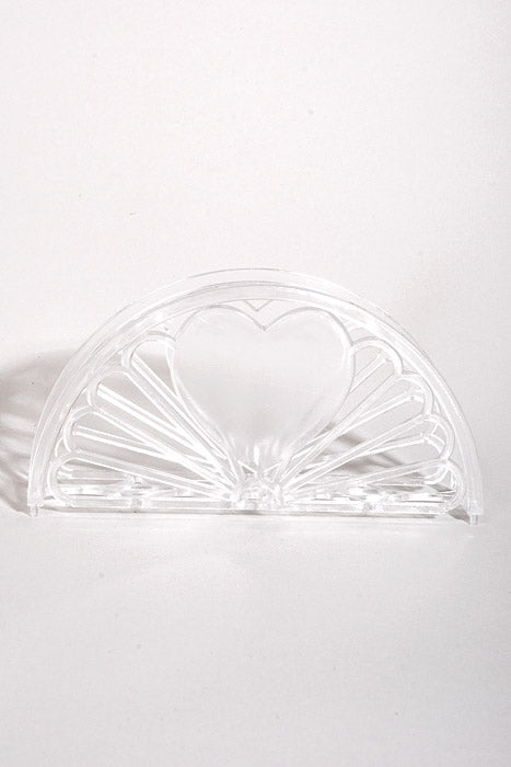 3" Napkin Holder W/Heart Clear Pkg/12