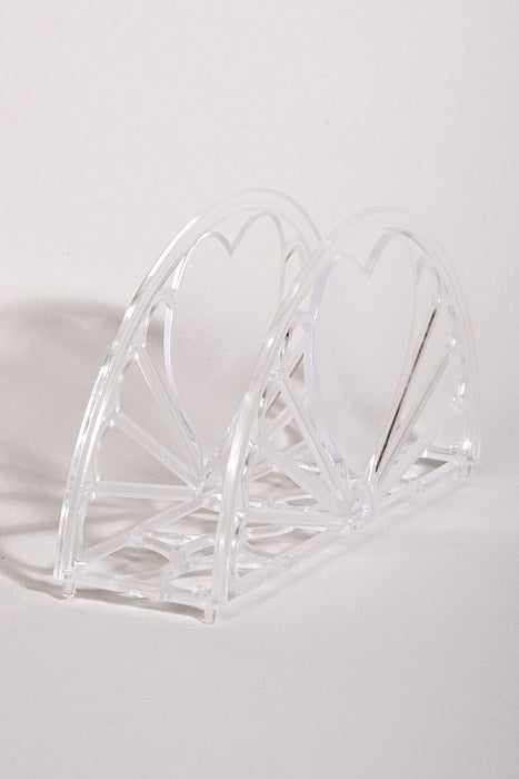 3" Napkin Holder W/Heart Clear Pkg/12