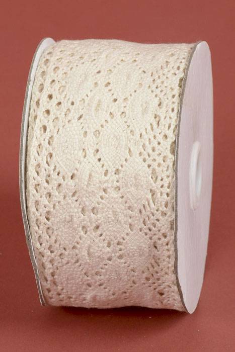2-1/3" X 10yds Crochet Ribbon Ivory