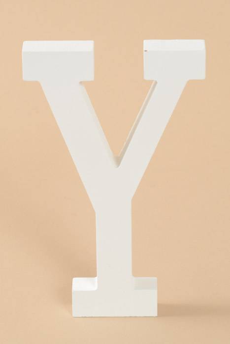 8" Wooden Letter Y White