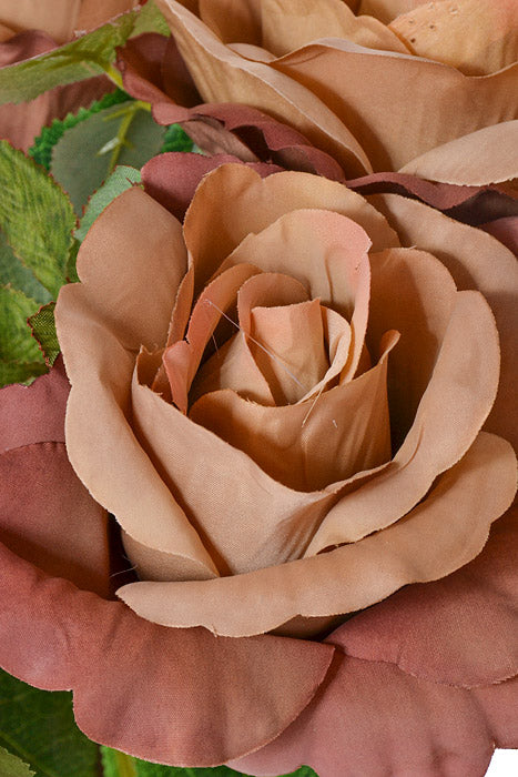 19" Silk Rose Bush Taupe