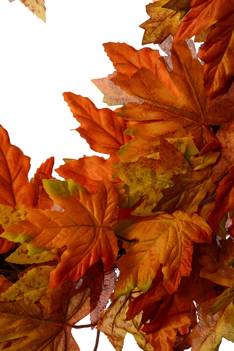 22" Maple Wreath Orange/Green