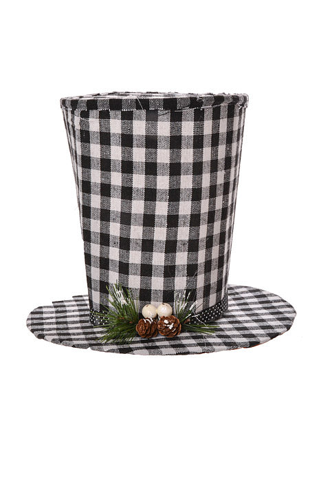 10" X 8" X 8" Hat Black Top Ornament White/Black