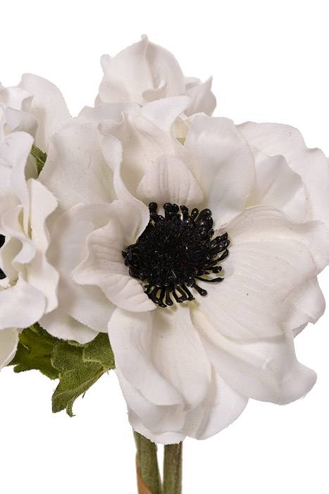 15" Silk Anemone Spray Cream Pkg/3