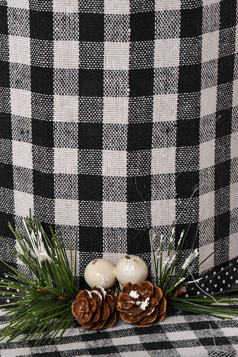 10" X 8" X 8" Hat Black Top Ornament White/Black