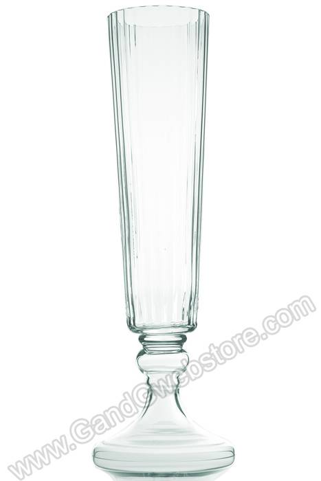 10.5" X 32.5" Glass Bespoke Vase Clear