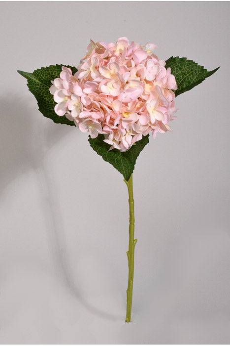 20" Silk Hydrangea Stem Soft Pink