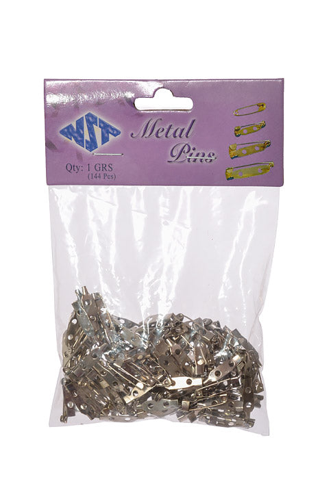 0.75" Metal Pin Silver Pkg/144