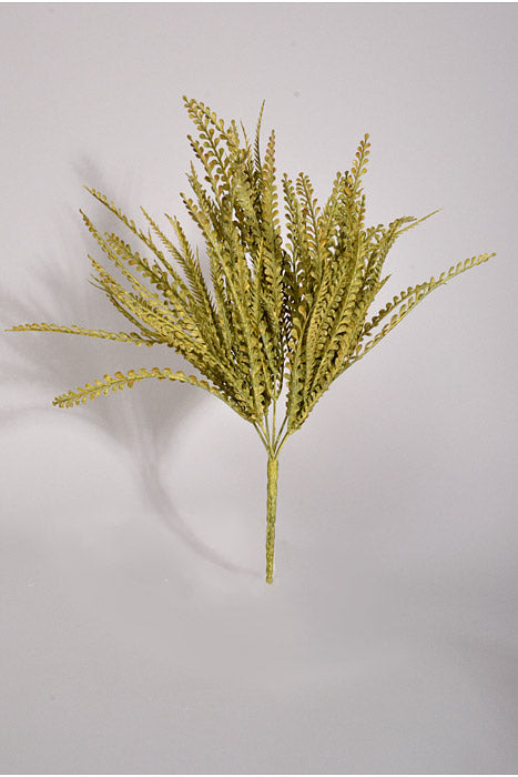 18" Artificial Peacock Fern Bush Dusty Green