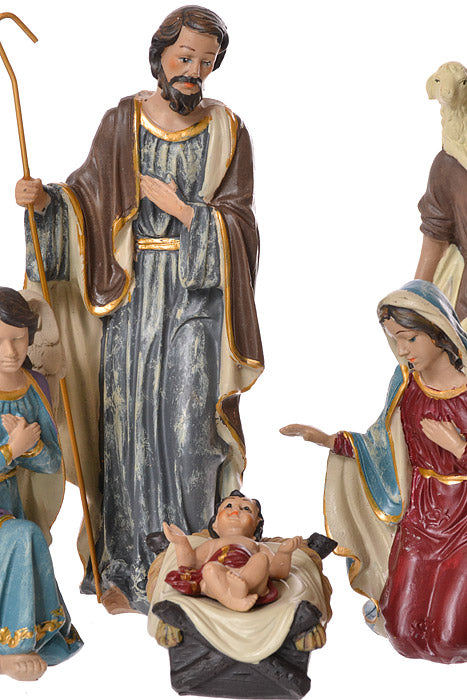 Nativity Set With 8 Figures Multicolor