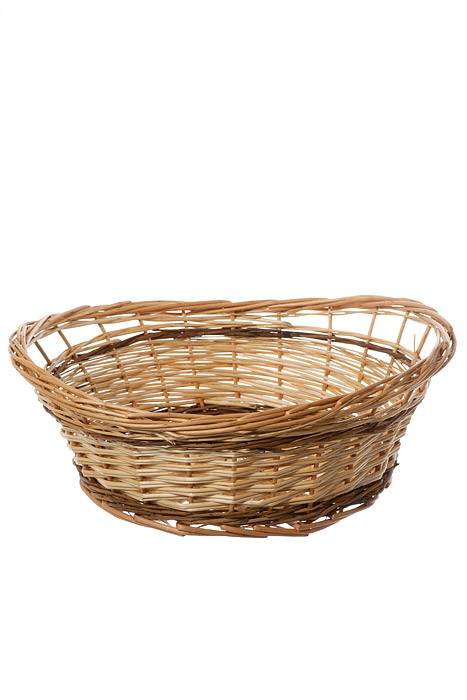 13.75" X 12" X 5" Oval Two Tone Willow Natural/brown