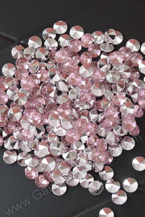 7mm Acrylic Diamond Light Pink (appr. 192 Pcs)