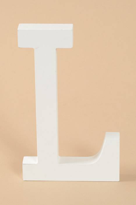 8" Wooden Letter L White