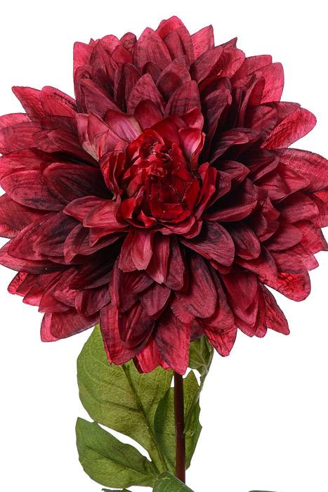 25.5" Silk Dinner Plate Dahlia Spray Burgundy