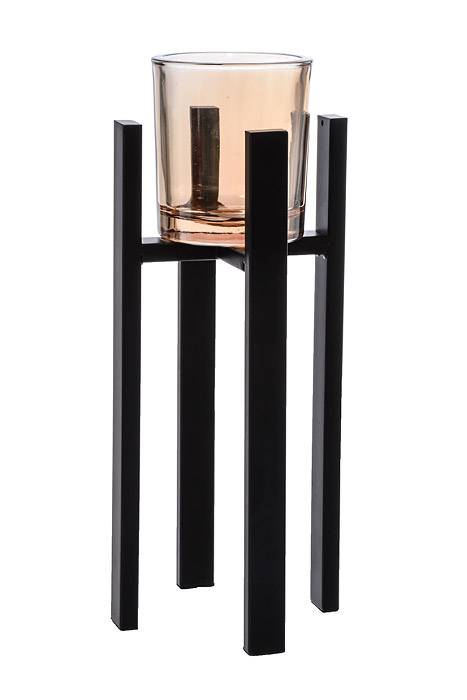 11.5" Metal Candle Holder W/glass