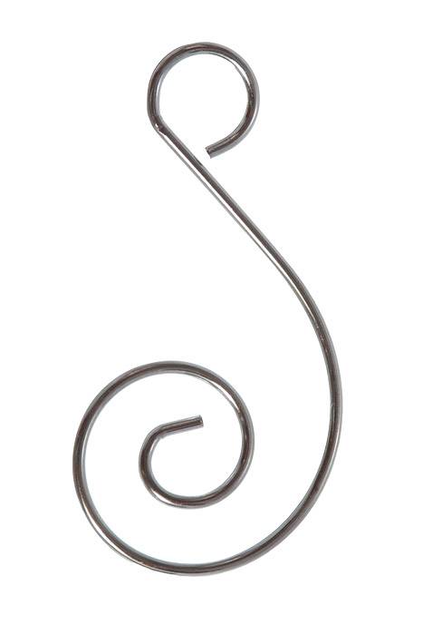 2" Swirl Hanging Hook Silver Pkg/72