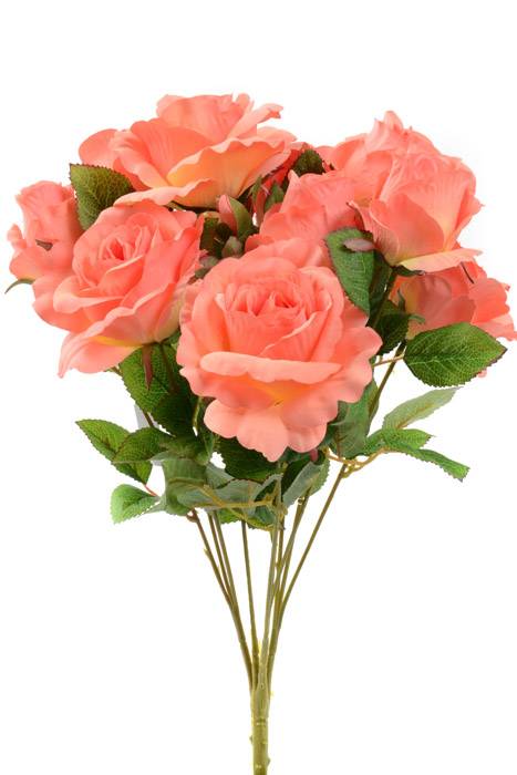 19" Silk Rose Bud Bush X10 Peach