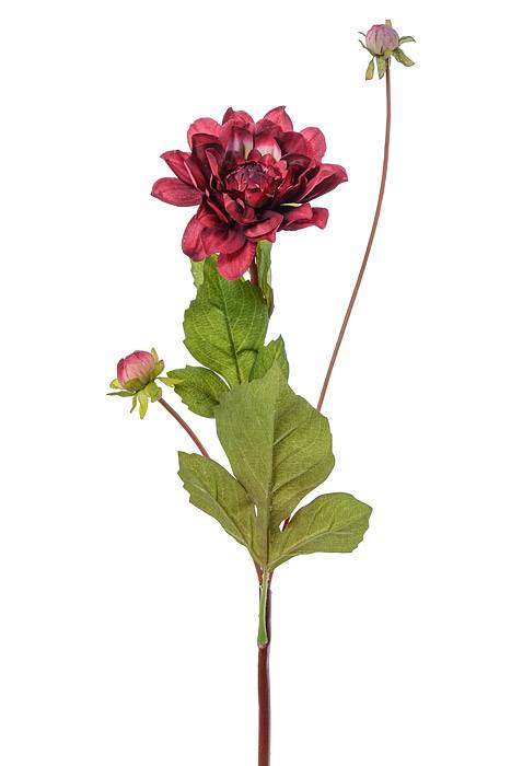 26" Silk Garden Dahlia Spray Burgundy