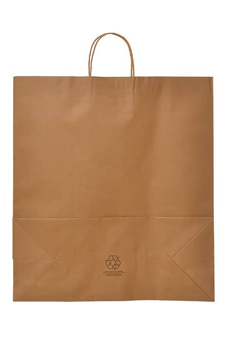 18 X 7.5 X 20" Jumbo Kraft Shopping Bag Natural Pkg/10