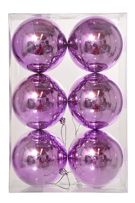100 Mm Plastic Ball Shiny Lavender Pkg/6