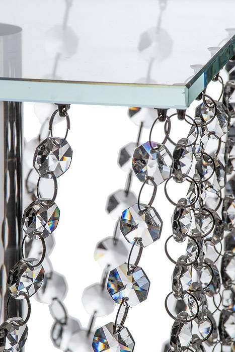 8 X 12"h Square Cake Stand W/crystal Bead Clear