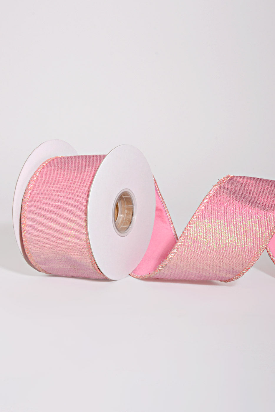 2.5" X 5Yds Wired Splash W/ Fused Tissue Back Ribbon Blush Pink