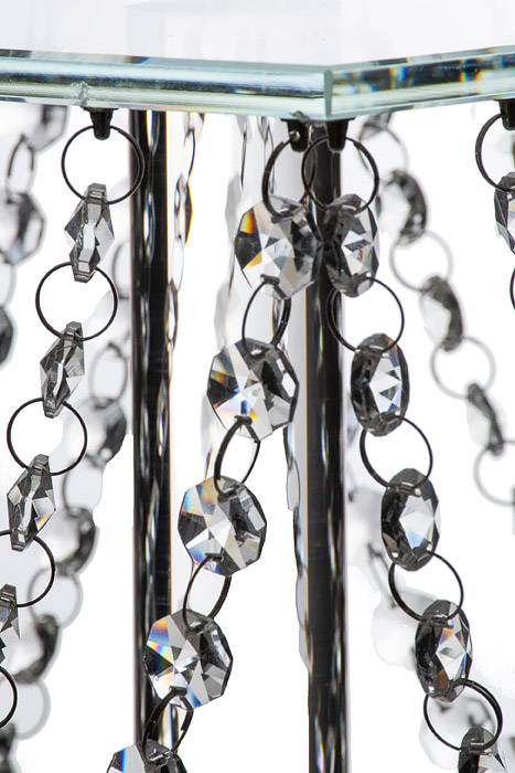 8 X 8"h Square Cake Stand W/crystal Bead Clear