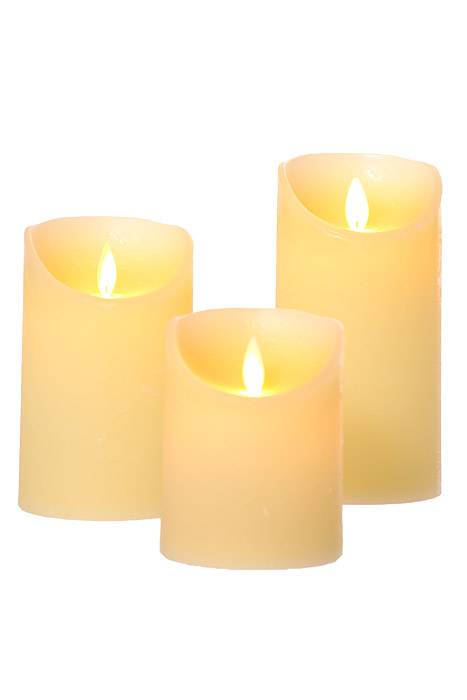 4/5/6" Led Pillar Ivory St/3