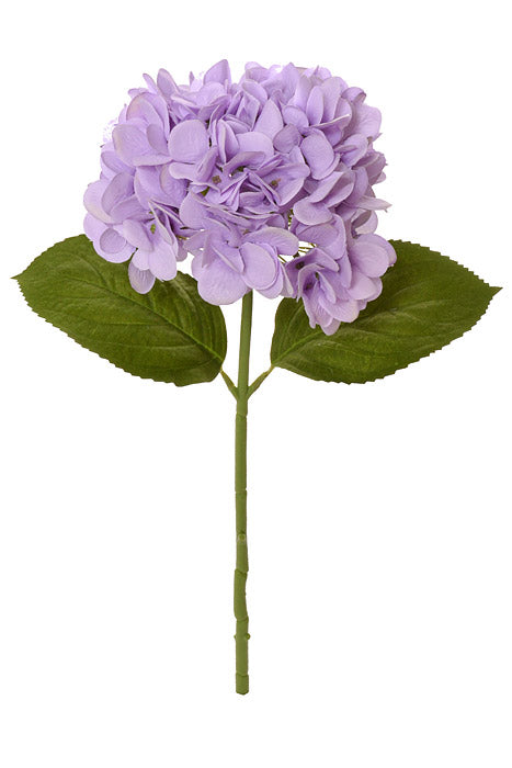 19" Silk Hydrangea Stem W/2 leaves (Lavender)