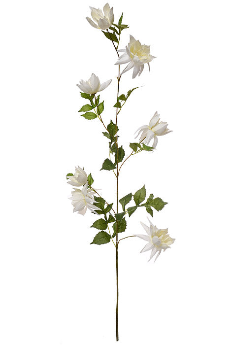 42" Silk Rose Myrtle Spray White