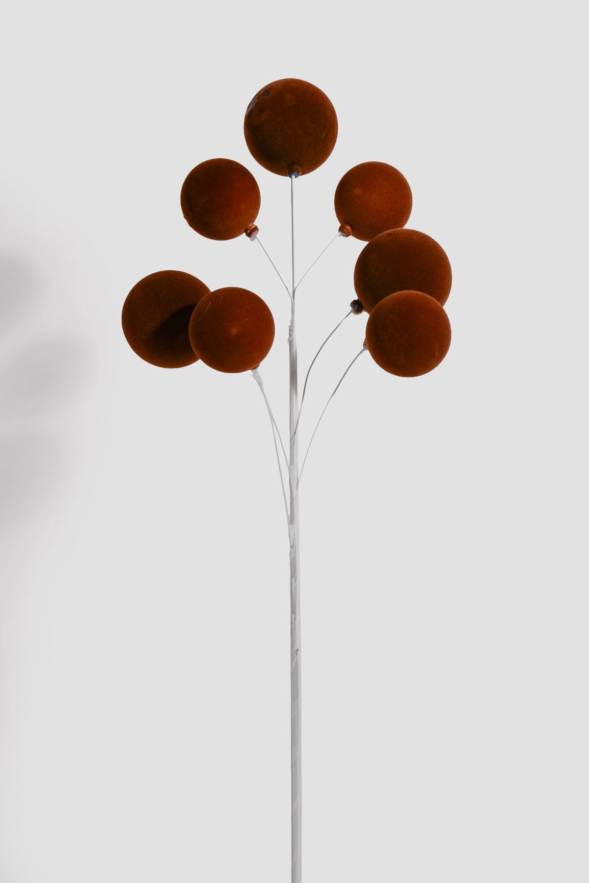24" Flocked Ball Spray Brown