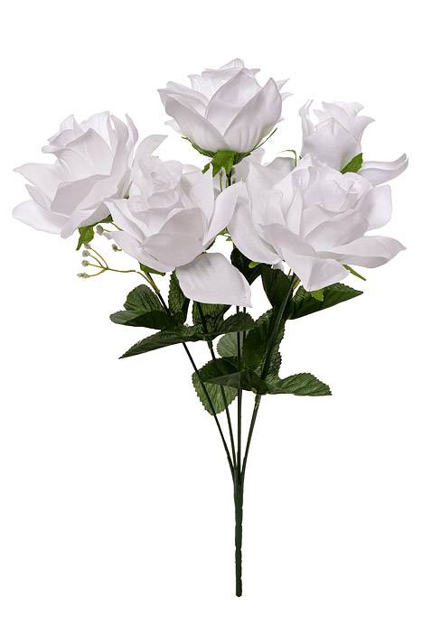 16" Silk Printing Rose Bush White