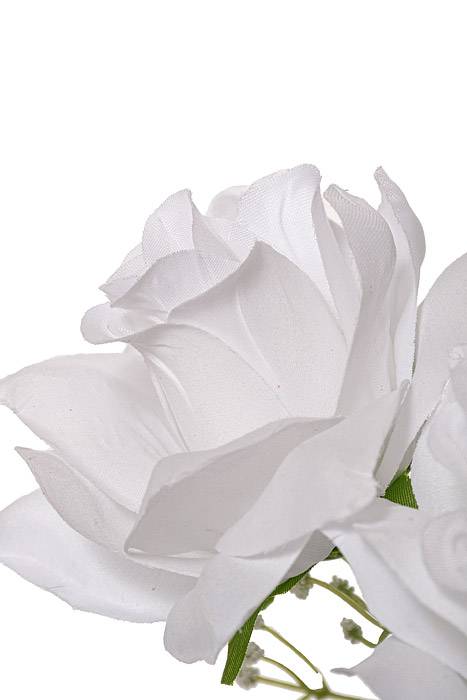 16" Silk Printing Rose Bush White