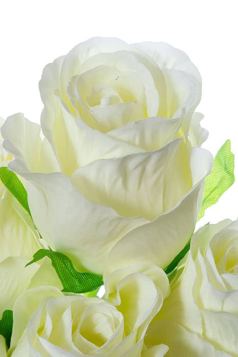 18" Silk Rose Bush Ivory