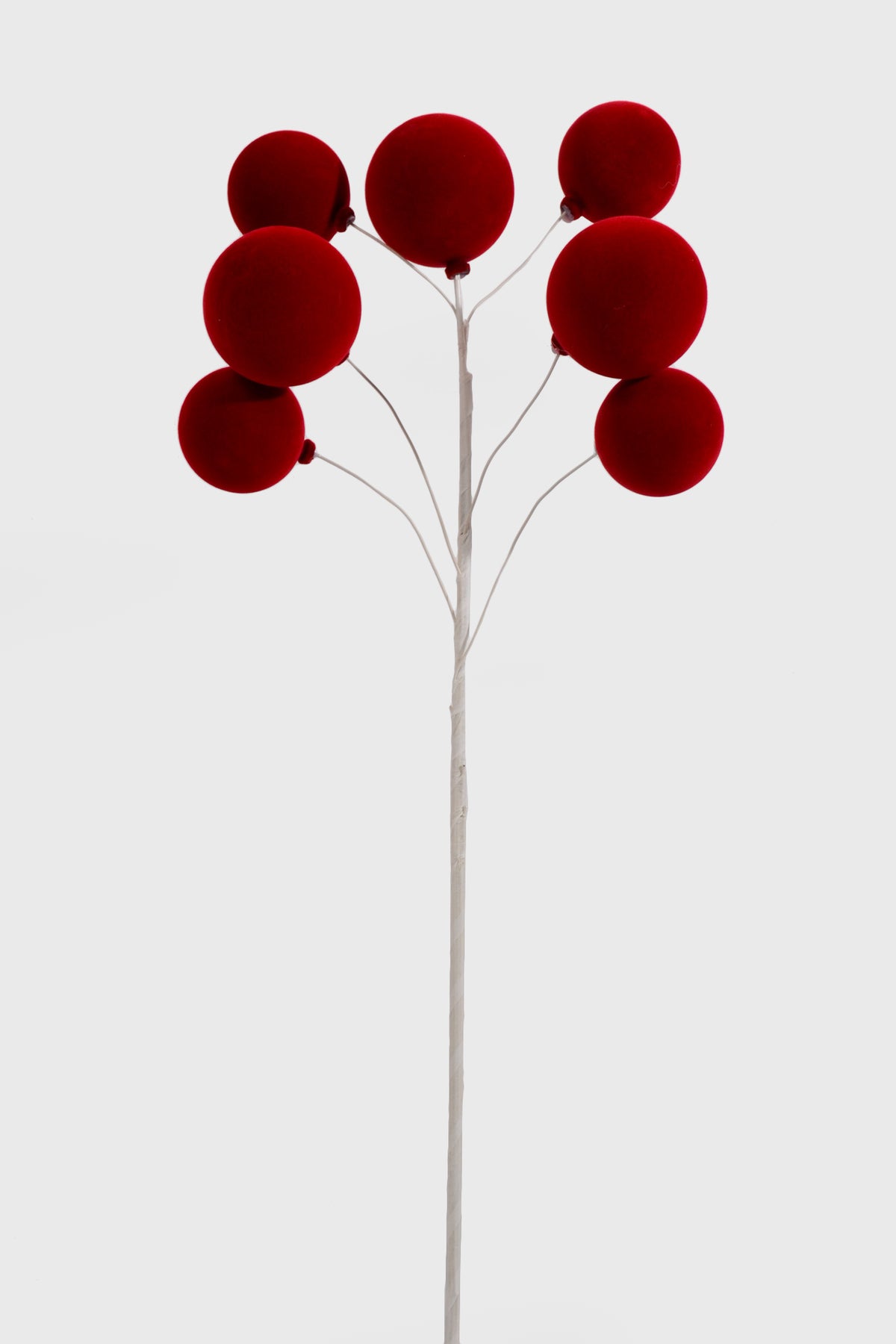 24" Flocked Ball Spray Red