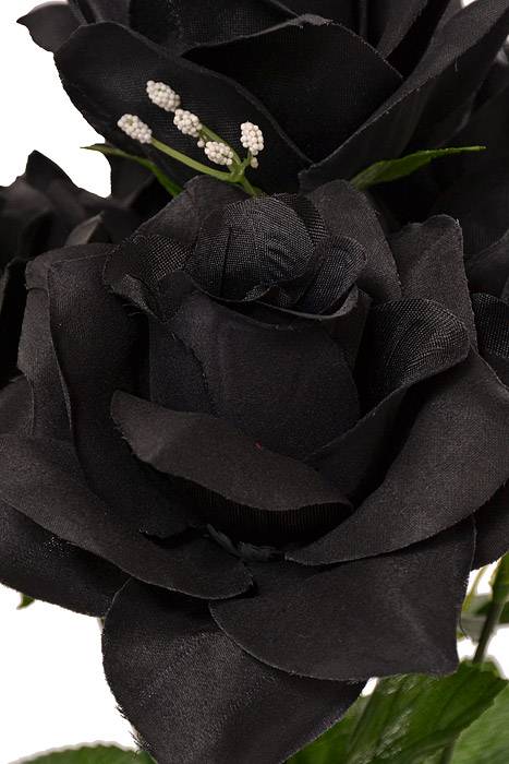 16" Printing Rose Bush Black